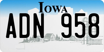 IA license plate ADN958