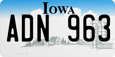 IA license plate ADN963