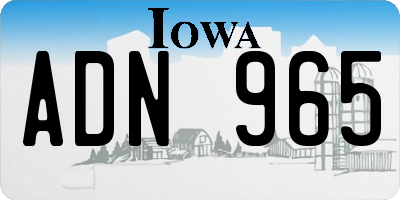 IA license plate ADN965