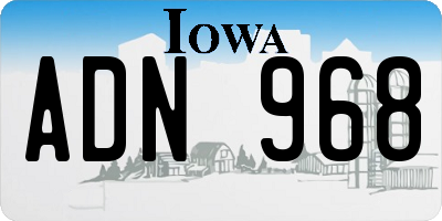 IA license plate ADN968