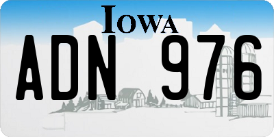 IA license plate ADN976