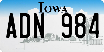 IA license plate ADN984