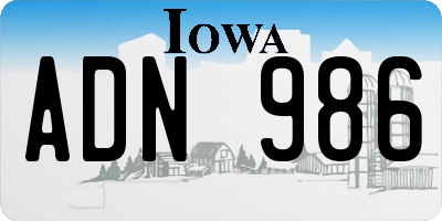 IA license plate ADN986