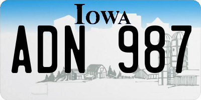 IA license plate ADN987