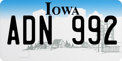 IA license plate ADN992