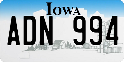 IA license plate ADN994