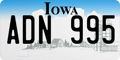 IA license plate ADN995