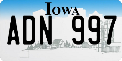 IA license plate ADN997