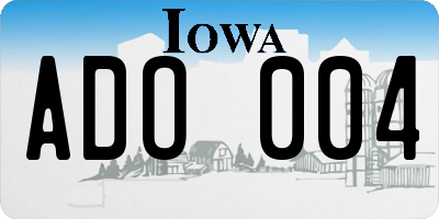 IA license plate ADO004