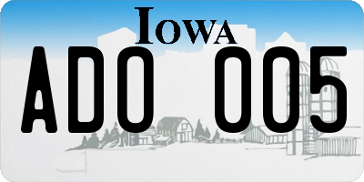IA license plate ADO005