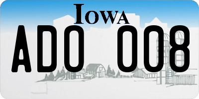 IA license plate ADO008