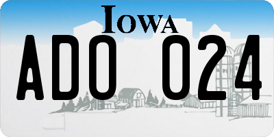 IA license plate ADO024