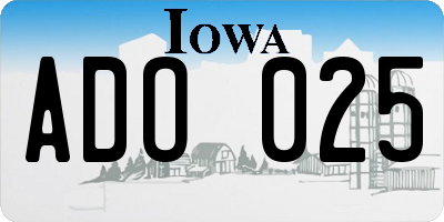 IA license plate ADO025