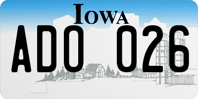 IA license plate ADO026
