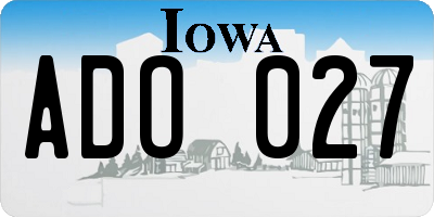 IA license plate ADO027