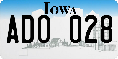 IA license plate ADO028