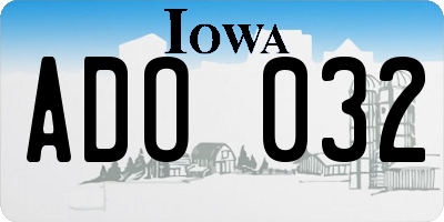 IA license plate ADO032