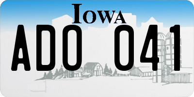 IA license plate ADO041