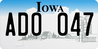 IA license plate ADO047