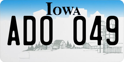 IA license plate ADO049
