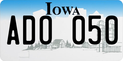 IA license plate ADO050