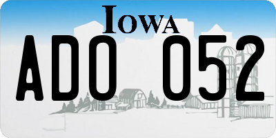 IA license plate ADO052