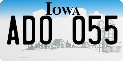 IA license plate ADO055
