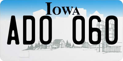 IA license plate ADO060