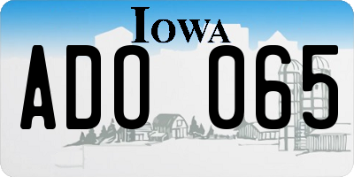 IA license plate ADO065