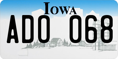 IA license plate ADO068