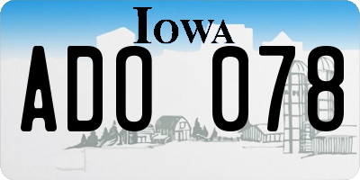 IA license plate ADO078