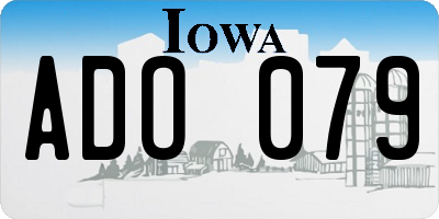 IA license plate ADO079
