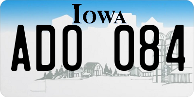 IA license plate ADO084