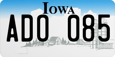 IA license plate ADO085