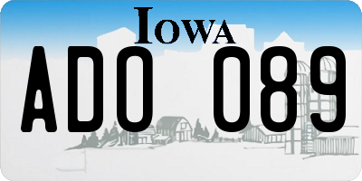 IA license plate ADO089