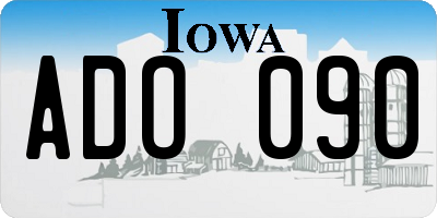 IA license plate ADO090