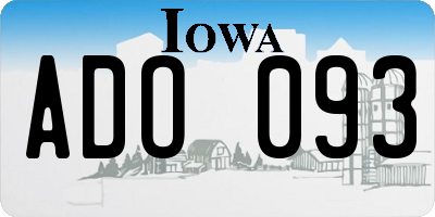 IA license plate ADO093