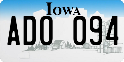 IA license plate ADO094