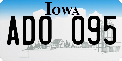 IA license plate ADO095