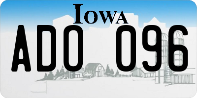 IA license plate ADO096