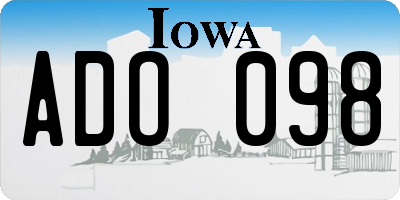 IA license plate ADO098