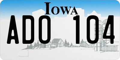 IA license plate ADO104