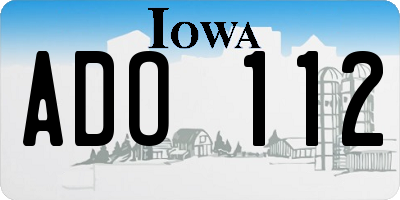 IA license plate ADO112