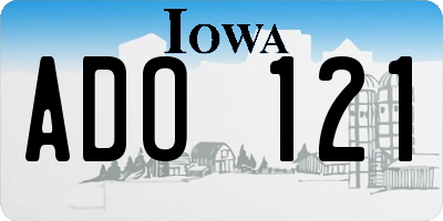 IA license plate ADO121