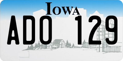 IA license plate ADO129