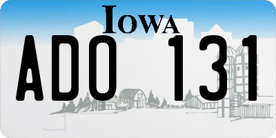 IA license plate ADO131