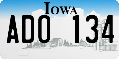 IA license plate ADO134