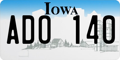 IA license plate ADO140