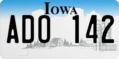 IA license plate ADO142