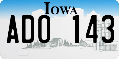 IA license plate ADO143